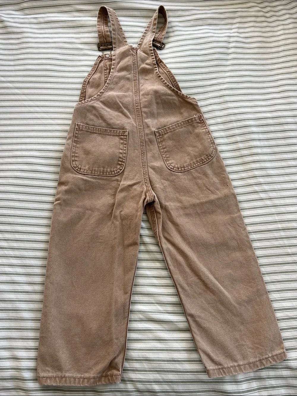 Carhartt Brown Kids Canvas Overalls with Pocket Patch